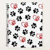 前足のパターン，黒い前足，赤い前足，ハート プランナー手帳 (正面)