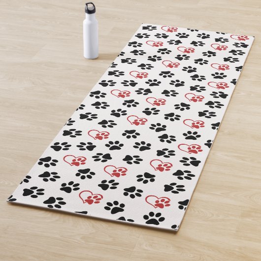 前足のパターン，黒い前足，赤い前足，ハート ヨガマット (インサイチュ)