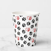 前足のパターン，黒い前足，赤い前足，ハート 紙コップ (裏面)