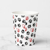 前足のパターン，黒い前足，赤い前足，ハート 紙コップ (右)