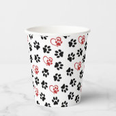 前足のパターン，黒い前足，赤い前足，ハート 紙コップ (正面)