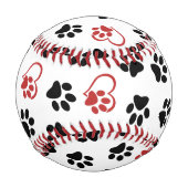 前足のパターン，黒い前足，赤い前足，ハート 野球ボール (正面)