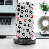 前足のパターン，黒い前足，赤い前足，ハート iPhoneケース