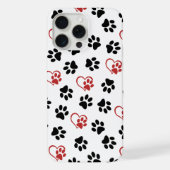 前足のパターン，黒い前足，赤い前足，ハート iPhoneケース (裏面)
