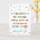 前足の父の日用カード カード (黄色い花)