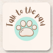 前足の猫と話図解入りの、写真付きのミニマルす コースター (正面)