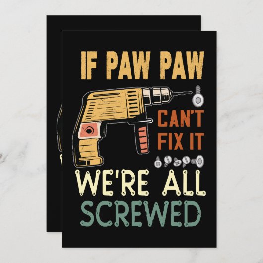 前足もしは修正できない我々は皆ねじ込み…父 招待状 (正面/裏面)