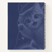 前足を上げた宇宙の子猫 - 宇宙の楽しさ ノートブック (裏面)