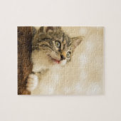 前足を伸ばした可愛い子猫 ジグソーパズル (横)