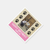 前足素朴で子供の名前写真誕生パーティー スタンダードカクテルナプキン (角)