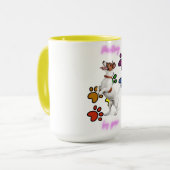 「前足絵画で二枚舌のマグカップ。 マグカップ (正面左)