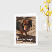 前足考え:犬2 カード (黄色い花)