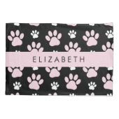前足、ピンクの前足、犬の前足、あなたの名前のパターン 枕カバー (裏面)