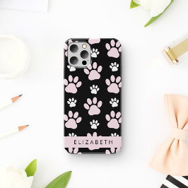 前足、ピンクの前足、犬の前足、あなたの名前のパターン iPhone 12 PROケース