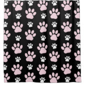 前足、ピンクの前足、犬の前足、動物の前足のパターン シャワーカーテン (正面)