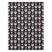 前足、ピンクの前足、犬の前足、動物の前足のパターン テーブルクロス (正面)