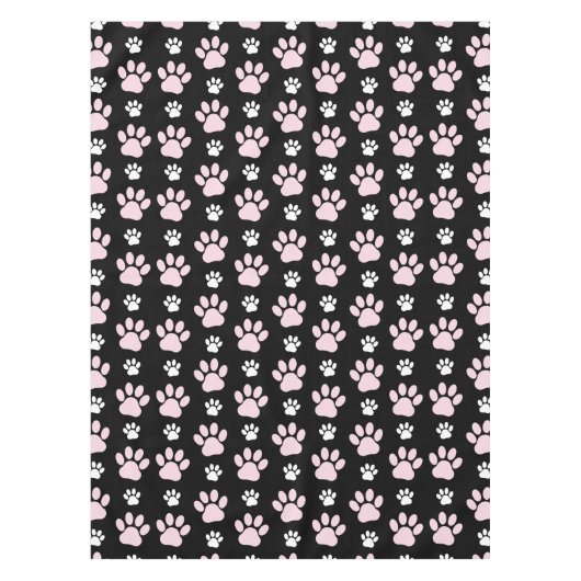 前足、ピンクの前足、犬の前足、動物の前足のパターン テーブルクロス (正面)