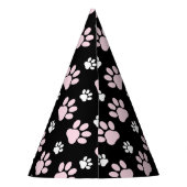 前足、ピンクの前足、犬の前足、動物の前足のパターン パーティーハット (裏面)
