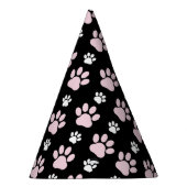 前足、ピンクの前足、犬の前足、動物の前足のパターン パーティーハット (右)