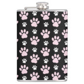 前足、ピンクの前足、犬の前足、動物の前足のパターン フラスク (正面)