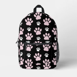 前足、ピンクの前足、犬の前足、動物の前足のパターン プリントバックパック