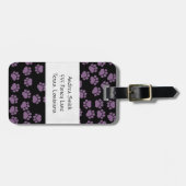 前足、ピンクの前足、紫の前足、犬の前足のパターン ラゲッジタグ (正面横)