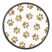 前足、犬の前足、オレンジ色の金ゴールド前足のパターン アイスホッケーパック (正面)