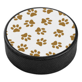 前足、犬の前足、オレンジ色の金ゴールド前足のパターン アイスホッケーパック