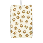 前足、犬の前足、オレンジ色の金ゴールド前足のパターン カーエアーフレッシュナー (裏面)