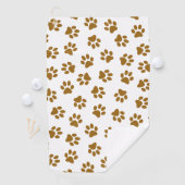 前足、犬の前足、オレンジ色の金ゴールド前足のパターン ゴルフタオル (インサイチュ)