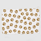 前足、犬の前足、オレンジ色の金ゴールド前足のパターン ゴルフタオル (横)