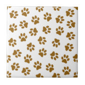 前足、犬の前足、オレンジ色の金ゴールド前足のパターン タイル (正面)