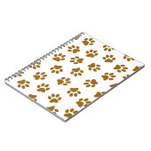 前足、犬の前足、オレンジ色の金ゴールド前足のパターン ノートブック (左側)