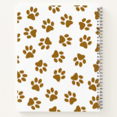 前足、犬の前足、オレンジ色の金ゴールド前足のパターン ノートブック (裏面)