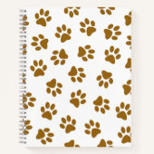 前足、犬の前足、オレンジ色の金ゴールド前足のパターン ノートブック (正面)
