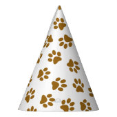 前足、犬の前足、オレンジ色の金ゴールド前足のパターン パーティーハット (左)