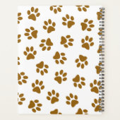 前足、犬の前足、オレンジ色の金ゴールド前足のパターン プランナー手帳 (裏面)