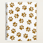 前足、犬の前足、オレンジ色の金ゴールド前足のパターン プランナー手帳 (正面)