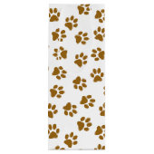 前足、犬の前足、オレンジ色の金ゴールド前足のパターン ワインギフトバッグ (裏面)