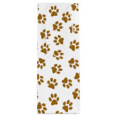 前足、犬の前足、オレンジ色の金ゴールド前足のパターン ワインギフトバッグ (正面)