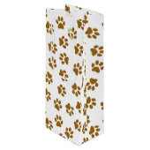 前足、犬の前足、オレンジ色の金ゴールド前足のパターン ワインギフトバッグ (正面アングル)