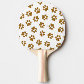 前足、犬の前足、オレンジ色の金ゴールド前足のパターン 卓球ラケット (正面)