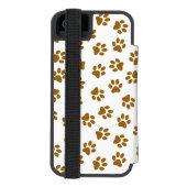 前足、犬の前足、オレンジ色の金ゴールド前足のパターン INCIPIO iPhoneウォレットケース (フォリオ裏面)