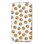 前足、犬の前足、オレンジ色の金ゴールド前足のパターン INCIPIO iPhoneウォレットケース (フォリオ 正面)