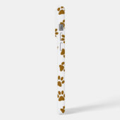 前足、犬の前足、オレンジ色の金ゴールド前足のパターン iPhoneケース (左側面)