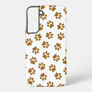 前足、犬の前足、オレンジ色の金ゴールド前足のパターン SAMSUNG GALAXY S22+ケース