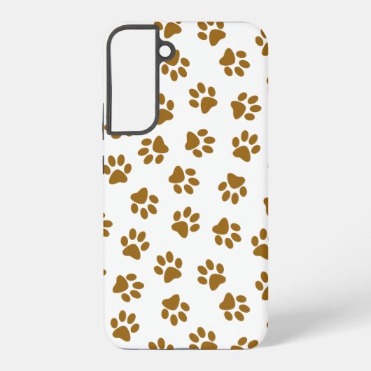 前足、犬の前足、オレンジ色の金ゴールド前足のパターン SAMSUNG GALAXYケース (裏面)