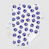 前足、犬の前足、ネイビーブルーの前足のパターン ゴルフタオル (インサイチュ)