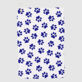 前足、犬の前足、ネイビーブルーの前足のパターン ゴルフタオル (正面)