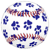 前足、犬の前足、ネイビーブルーの前足のパターン ソフトボール (正面)